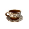 Juego Para Cafe 15 Piezas Fondo Terracota Con Blanco Mik - Imagen 2